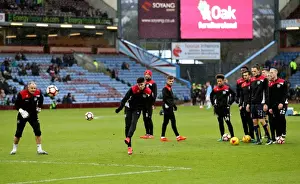 Burnley Prints: Burnley vs. Bristol City: Players Warm Up Ahead of FA Cup Clash at Turf Moor