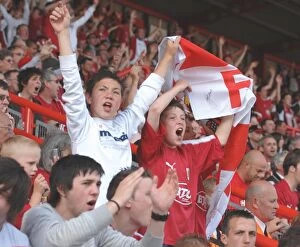 Images Dated 31st October 2007: Celebrating Promotion: Unified Pride of Bristol City Fans