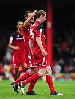 Images Dated 15th September 2012: Celebration at Ashton Gate: Pearson and Skuse Rejoice in Bristol City's Championship Win over
