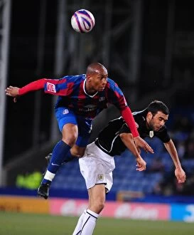 Crystal Palace V Bristol City Collection: Challenge in the Sky: Andrew vs. Fontaine at Selhurst Park, Crystal Palace vs