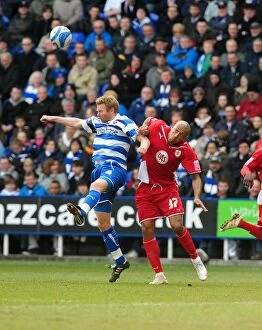 Reading V Bristol City Collection: Challenge in the Sky: Gunnarsson vs. Iwelumo in the Thrilling Reading vs