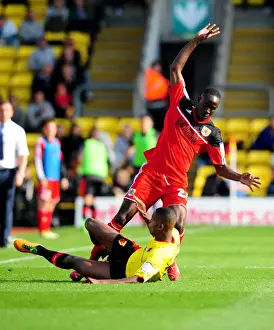Watford V Bristol City Prints: Chalobah vs Adomah: Intense Battle in Watford vs Bristol City Championship Clash