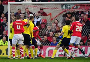 Nottingham Forest V Bristol City Prints: Chambers Header Thwarted by Gerken: Nottingham Forest vs. Bristol City (2012)