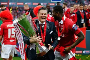 Bristol City V Walsall - JPT Final Prints: Champagne Moment: Steve Cotterill and Jay Emmanuel-Thomas Celebrate Bristol City's JPT Win