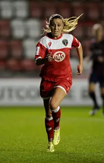 BAWFC Prints: Champions League Showdown: Natasha Harding of Bristol City FC Faces Off Against FC Barcelona