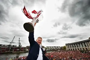 Bristol City Celebration Tour Prints: Champions Triumph: Throngs Gather for Bristol City FC Open Top Bus Parade