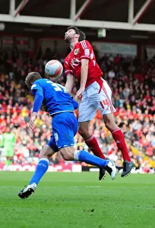 Bristol City V Birmingham City Prints: Championship Clash: Cole Skuse vs Chris Wood - October 2011