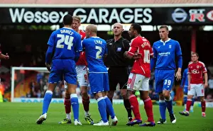 Bristol City V Birmingham City Prints: Championship Clash: Disagreement Erupts Between Players of Bristol City and Birmingham City