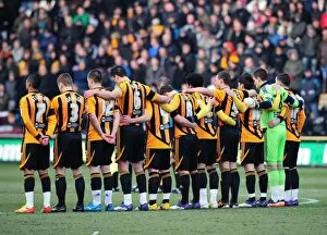 Hull City v Bristol City Collection: Championship Football: Hull City and Bristol City Players Honor the Minute's Silence (11-02-2012)