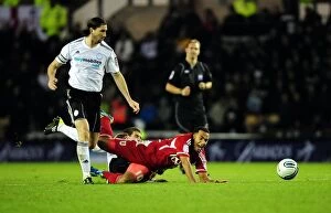 Derby County v Bristol City Collection: Championship Match: Derby County vs. Bristol City - Nicky Maynard Fouls by Craig Bryson, 10/12/2011
