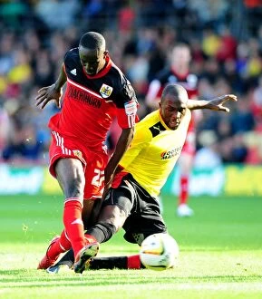 Images Dated 22nd September 2012: Championship Showdown: Adomah vs. Nosworthy - A Battle for the Ball
