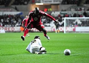Images Dated 10th November 2010: Championship Showdown: Campbell-Ryce vs. Dyer (10/11/2010) - Football Rivalry at Liberty Stadium