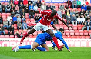Bristol City V Birmingham City Prints: Championship Showdown: Curtis Davies vs Albert Adomah Tackle - Bristol City vs Birmingham City