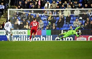 Images Dated 28th January 2012: Championship Showdown: David James Saves Penalty from Jobi McAnuff for Bristol City against