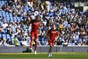 Images Dated 29th April 2017: Championship Showdown: Intense Warm-Up Atmosphere - Brighton & Hove Albion vs