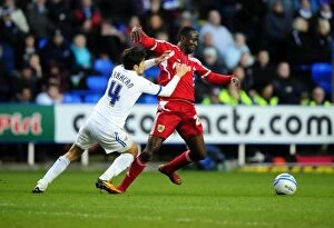 Reading v Bristol City Collection: Championship Showdown: Jem Karacan Fouls Albert Adomah - Reading vs. Bristol City (2012)