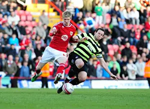 Bristol City V Scunthorpe United Prints: Championship Showdown: Keogh Fouled by Togwell - Bristol City vs Scunthorpe United (February 2010)