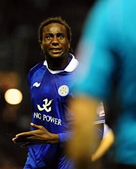 Leicester City v Bristol City Collection: Championship Showdown: Leicester City's Souleymane Bamba Argues with Referee Assistant during