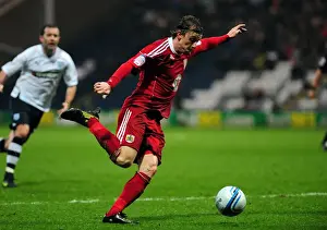 Preston V Bristol City Prints: Championship Showdown: Martyn Woolford's Intense Moment at Preston North End (05/02/2011)