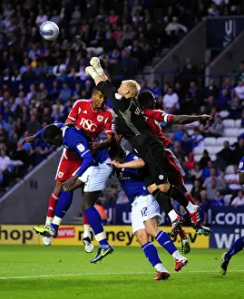 Leicester City V Bristol City Prints: Championship Showdown: Schmeichel Saves for Leicester Against Bristol City (17-08-2011)