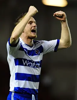 Bristol City V Reading Prints: Championship Victory: Reading's Alex Pearce Celebrates over Bristol City (27-09-2011)