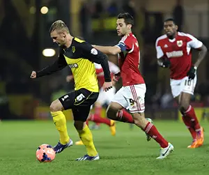 Watford V Bristol City Replay Prints: Chasing Glory: Baldock Pursues Ekstrand in FA Cup Replay Thriller - Watford vs