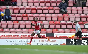 Bristol City V Carlisle United Prints: Chasing Shadows: Jay Emmanuel-Thomas and the Line Judge at Ashton Gate, 2014