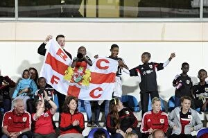 Images Dated 24th July 2014: Children from SOS Village Hold Up Bristol City Flag During Botswana vs. Bristol City Match, 2014