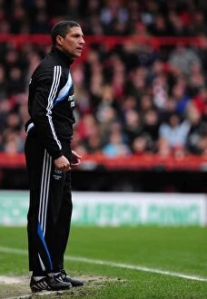 Images Dated 20th March 2010: Chris Hughton Leads Newcastle United at Ashton Gate: Bristol City vs Newcastle United