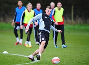 Images Dated 12th January 2012: Chris Wood in Intense Training Focus with Bristol City FC
