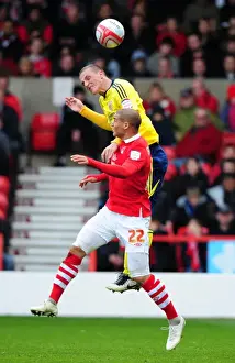 Chris Wood vs Adlene Guedioura: Battle for Supremacy in Nottingham Forest vs Bristol City Football Match, April 2012