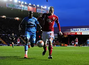Bristol City V West Ham Prints: Chris Wood vs. Guy Demel: A Battle for Possession at Ashton Gate Stadium, 2012