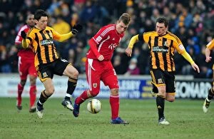 Images Dated 11th February 2012: Chris Wood's Battle: Hull City vs. Bristol City, Championship 2012