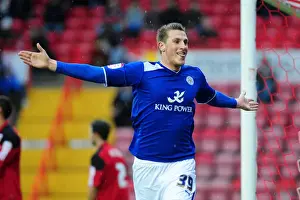2012 Prints: Chris Wood's Euphoric Goal Celebration: A Thrilling Moment at Ashton Gate (Bristol City vs)