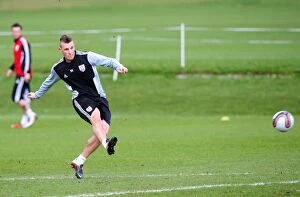 Training 12-1-12 Collection: Chris Wood's First Training Session with Bristol City: A Glimpse into the New Striker's Debut