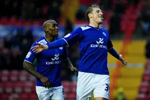 2012 Prints: Chris Wood's Hat-trick Celebration with Lloyd Dyer: Bristol City vs