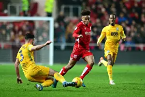 Bristol City V Preston North End Prints: Clash at Ashton Gate: Bobby Reid and Greg Cunningham Go Head-to-Head