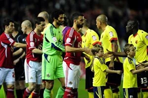 Images Dated 20th March 2012: Clash at Ashton Gate: Bristol City vs. Watford, March 20, 2012