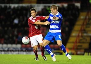 Images Dated 19th October 2010: Clash at Ashton Gate: Johnson vs. Armstrong in Npower Championship Showdown, October 19, 2010