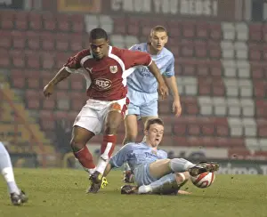 Bristol City U18s V Manchester City U18s Prints: Clash between Bristol City U18s and Manchester City U18s: Tristan Plummer in Action