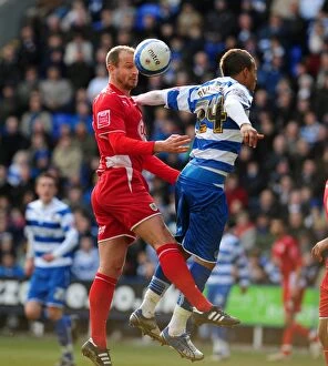 Images Dated 13th March 2010: Clash in the Championship: Carey vs. Bertrand - Reading vs. Bristol City, 13/03/2010