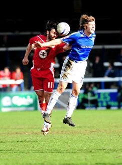Images Dated 27th March 2010: Clash in the Championship: Hartley vs. Simpson, Peterborough v Bristol City, 2010