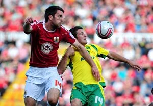 Images Dated 2nd October 2010: A Clash of Football Titans: Bristol City vs Norwich City - Season 10-11