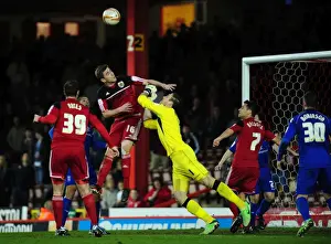 Bristol City V Birmingham City Prints: Clash at the Gate: Davies and Butland Battle for Corner Supremacy - Bristol City vs Birmingham City