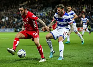 Framed Print : Clash at Loftus Road: Lee Tomlin vs Ben Gladwin in QPR vs Bristol City Championship Showdown