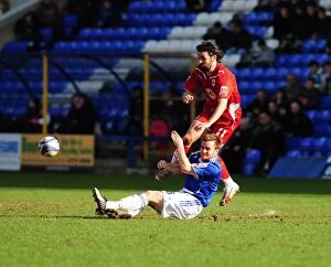 Images Dated 27th March 2010: Clash at London Road: Hartley vs. Lee - Peterborough vs. Bristol City, Championship 2010