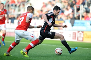 Clash at New York Stadium: Cunningham vs. Tavernier in Rotherham United vs. Bristol City Football Match, 2014