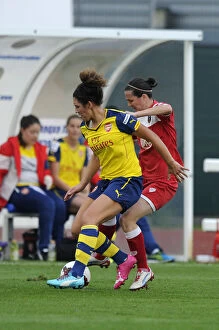 Images Dated 20th September 2014: Clash on the Pitch: Casey Stoney vs. Natalia Sanchon - Bristol Academic vs