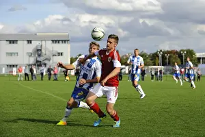 Development Prints: Clash at SGS Wise Campus: Bevan vs Collar in Bristol City U18 vs Brighton U18 Football Match