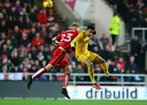 Bristol City V Preston North End Prints: Clash in the Sky Bet Championship: Hordur Magnusson vs Callum Robinson